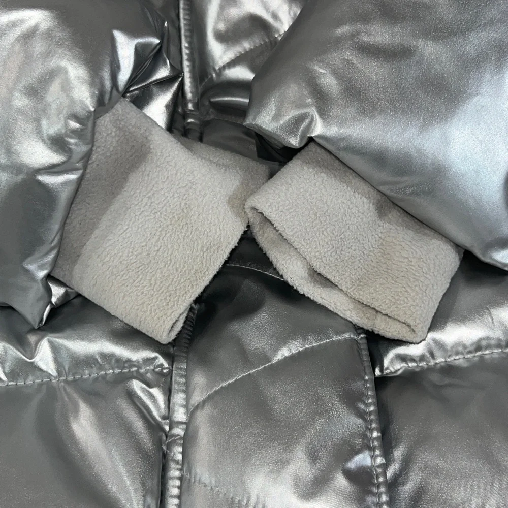GAP Kids Silver Puffer Jacket Girl's Size XS 4-5